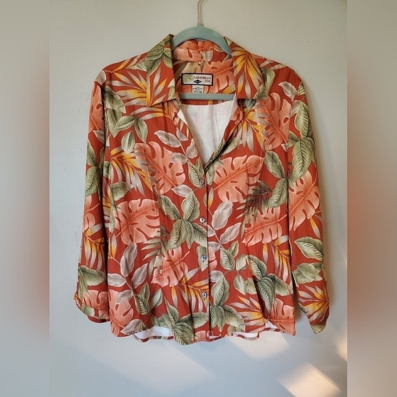 Caribbean Joe Tops - Y2K Caribbean Joe Hawaiian vintage print top